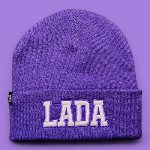 LADA kötött visszahajtott sapka lila